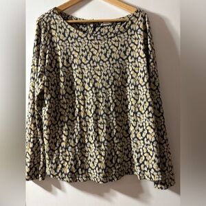 Fat Face Black and Yellow Patterned Top